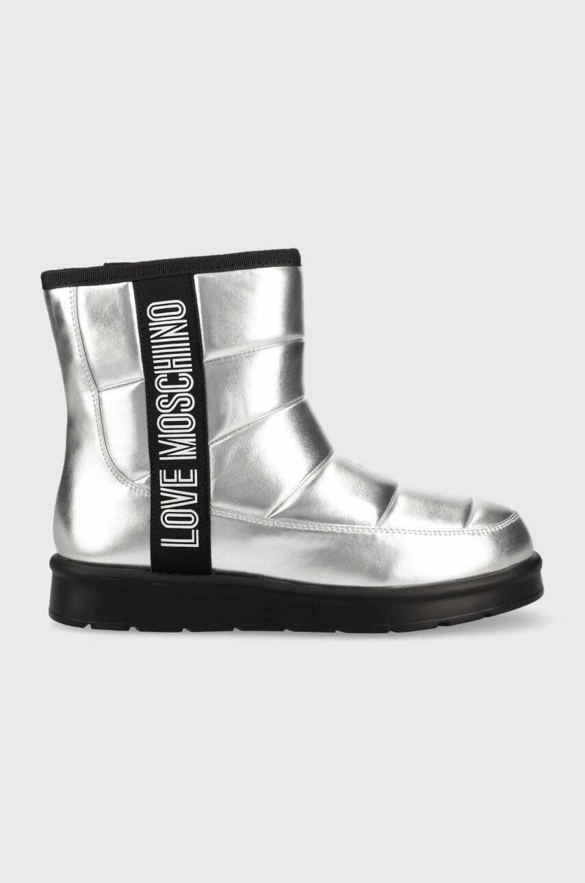 Love Moschino cizme de iarna culoarea argintiu