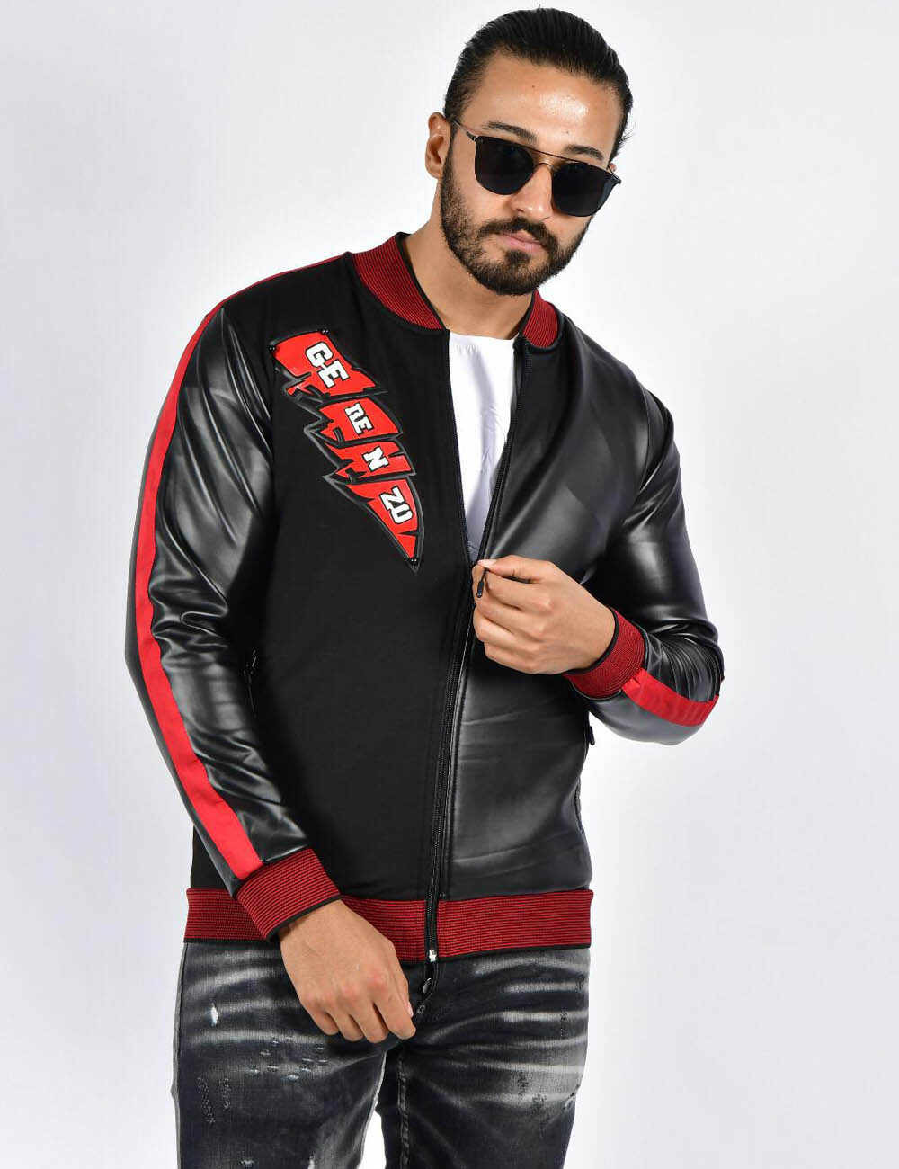 Jacheta David & Gerenzo din piele eco pentru bărbați JK01 (M,L) -