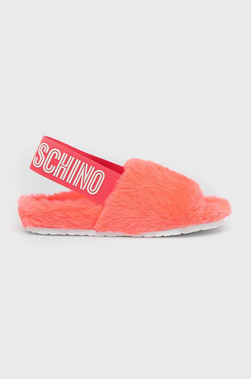 Love Moschino papuci de casa culoarea roz