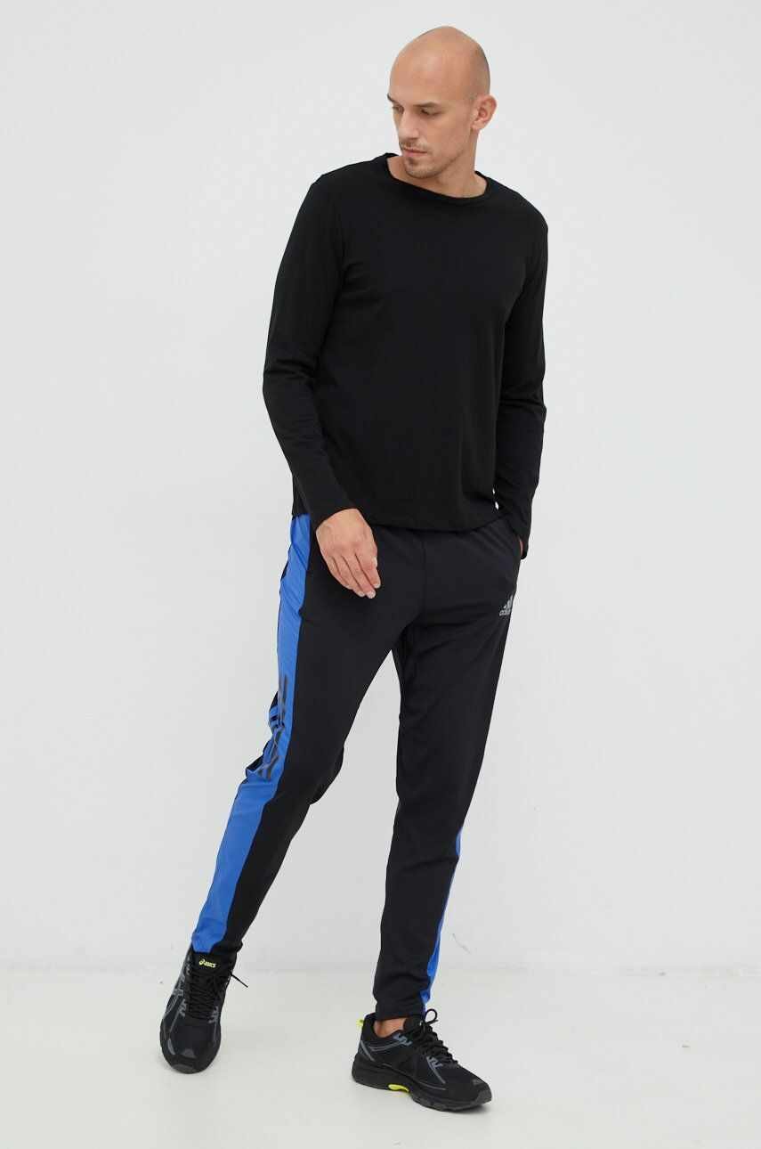adidas Performance pantaloni de alergare barbati, culoarea negru, modelator
