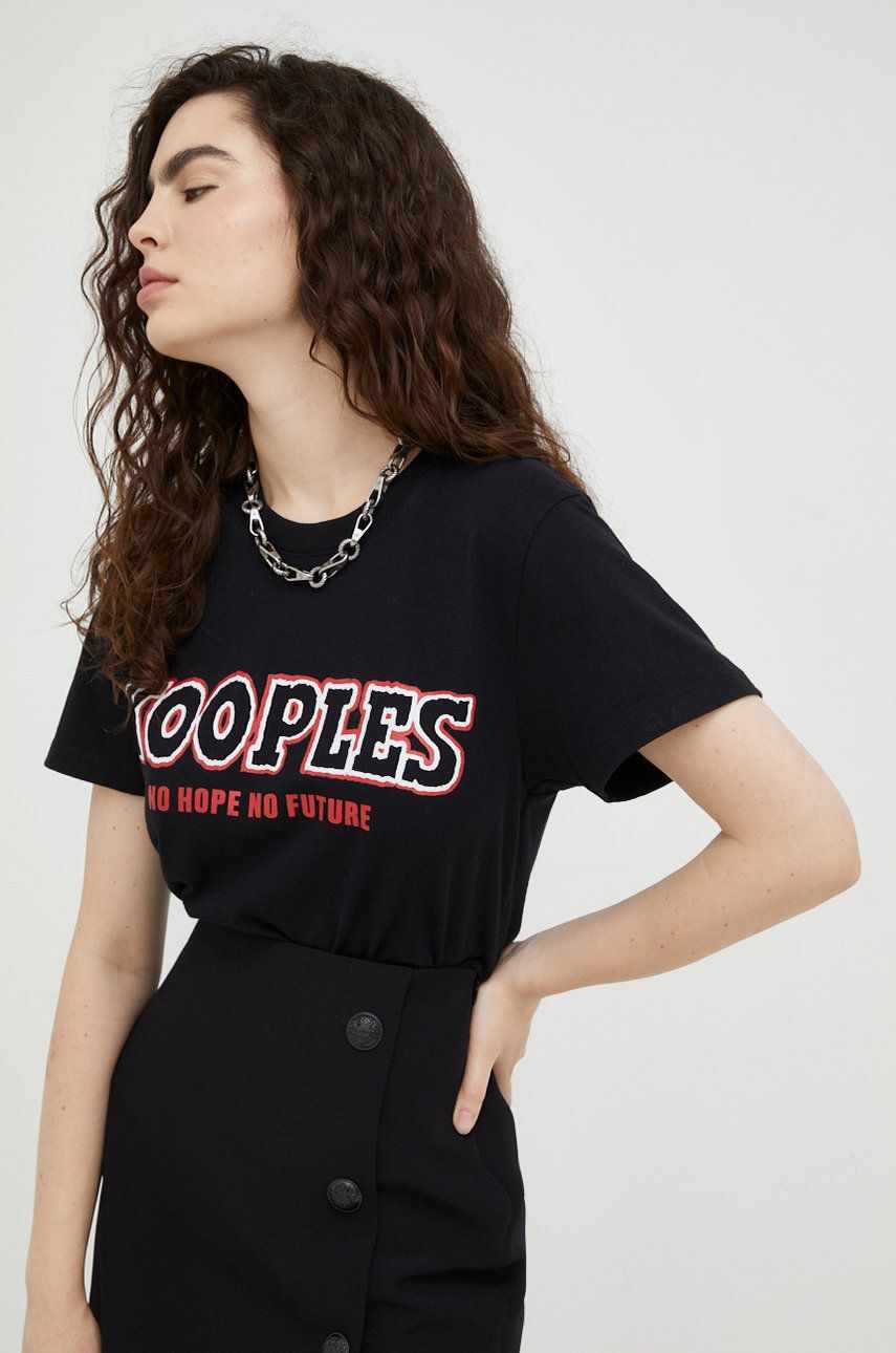 The Kooples tricou din bumbac culoarea negru