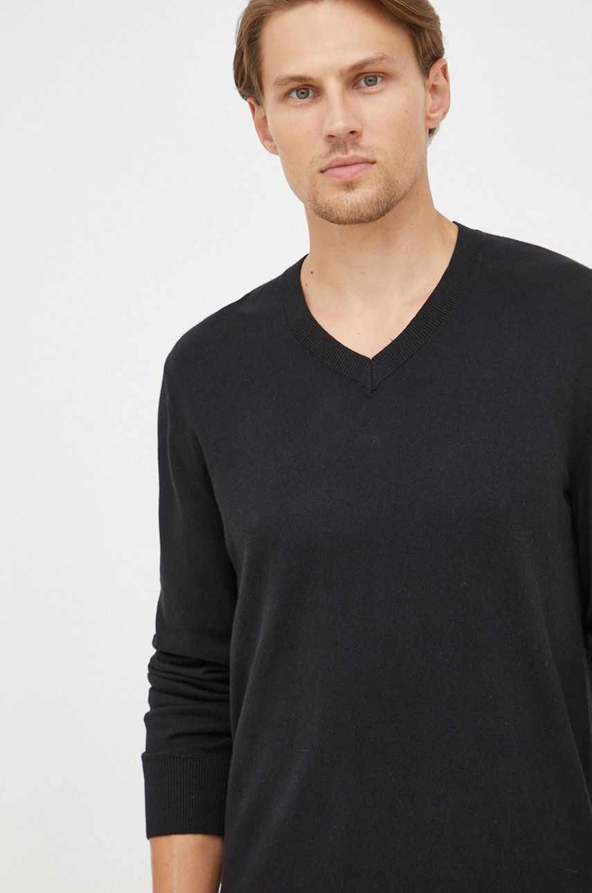 GAP pulover de bumbac barbati, culoarea negru, light