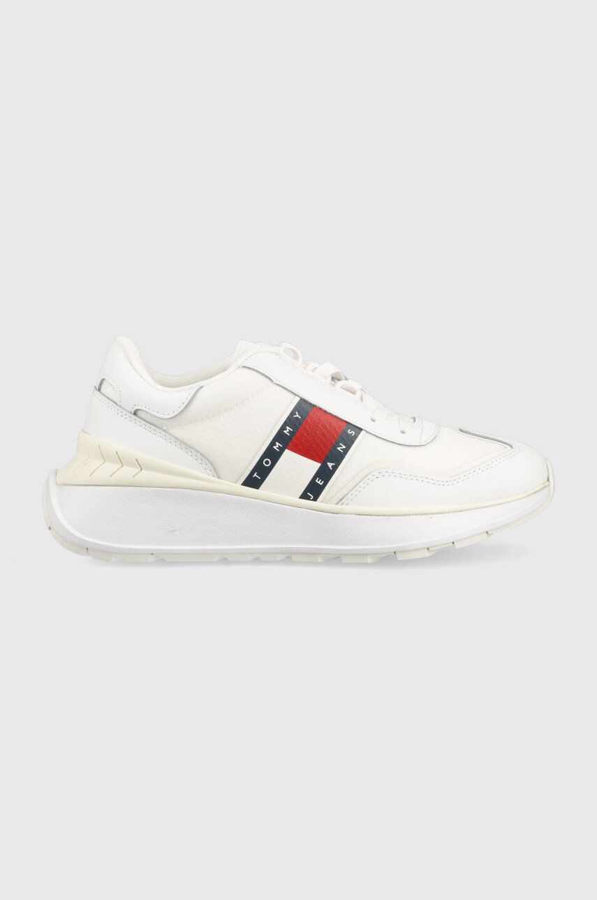 Tommy Jeans sneakers Fashion Retro Run , culoarea alb