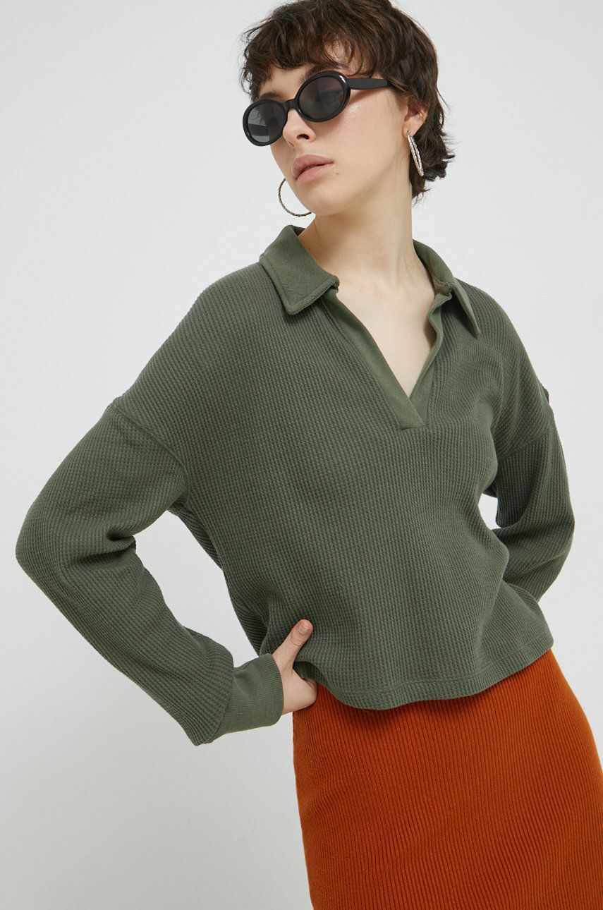 Abercrombie & Fitch pulover femei, culoarea verde