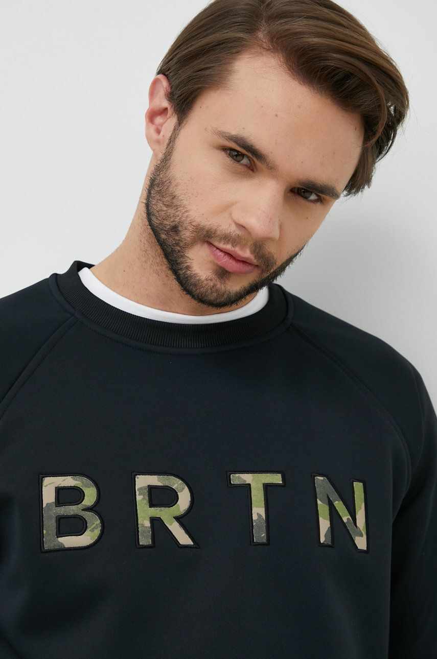 Burton bluză trening Crown barbati, culoarea negru, cu imprimeu