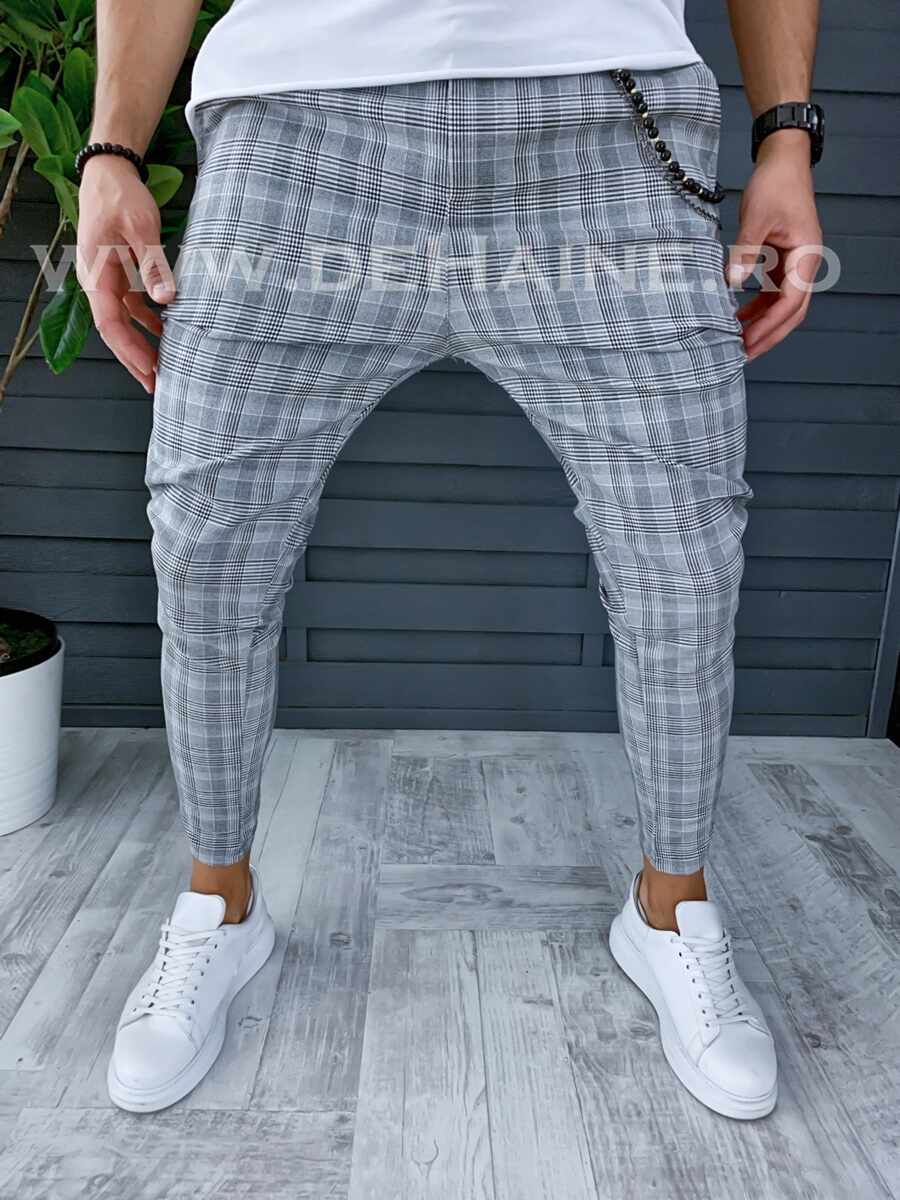 Pantaloni barbati in carouri smart casual A5768 A-4