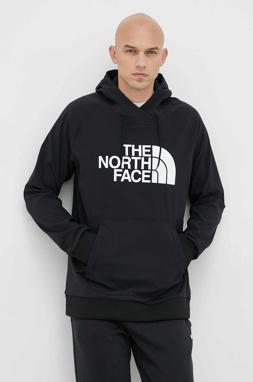 The North Face hanorac Tekno barbati, culoarea negru, cu glugă, cu imprimeu