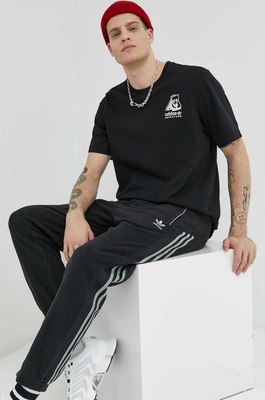 Adidas Originals tricou din bumbac culoarea negru, cu imprimeu