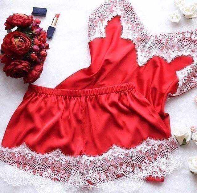 Pijama Jasmine, High-Quality Elegant Satin, Passional Red
