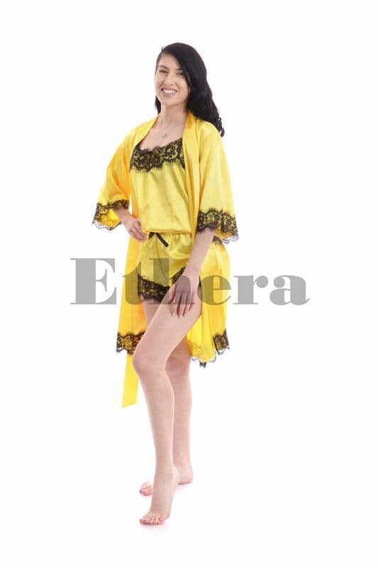 Set Emory, Highest Quality Satin Fabric, Solar Yellow