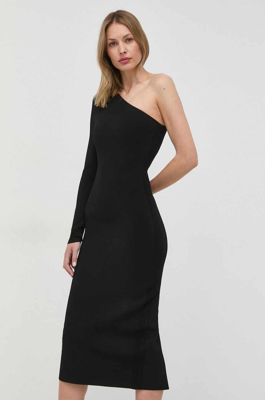 Victoria Beckham rochie culoarea negru, midi, mulata