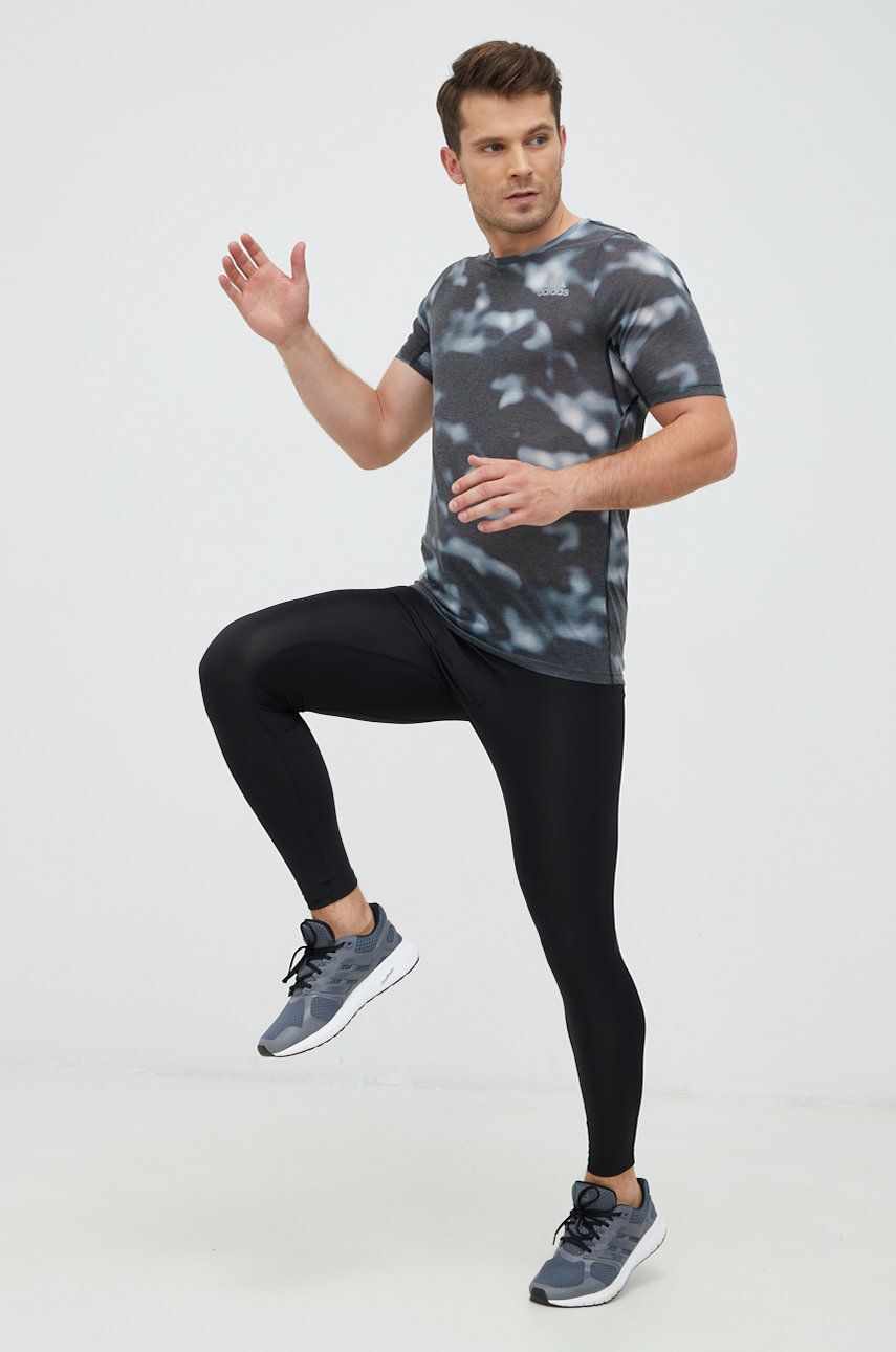 adidas Performance leggins de antrenament barbati, culoarea negru, neted