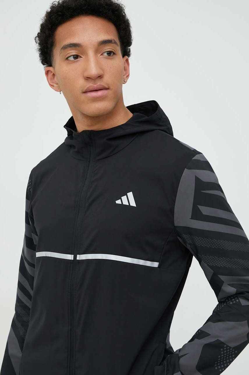 Adidas Performance jachetă de alergare culoarea negru, de tranzitie