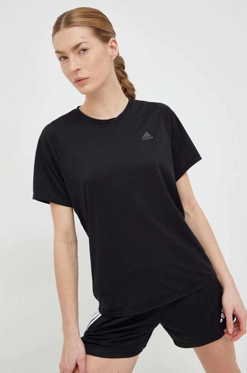 Adidas Performance tricou de alergare Run Icons culoarea negru