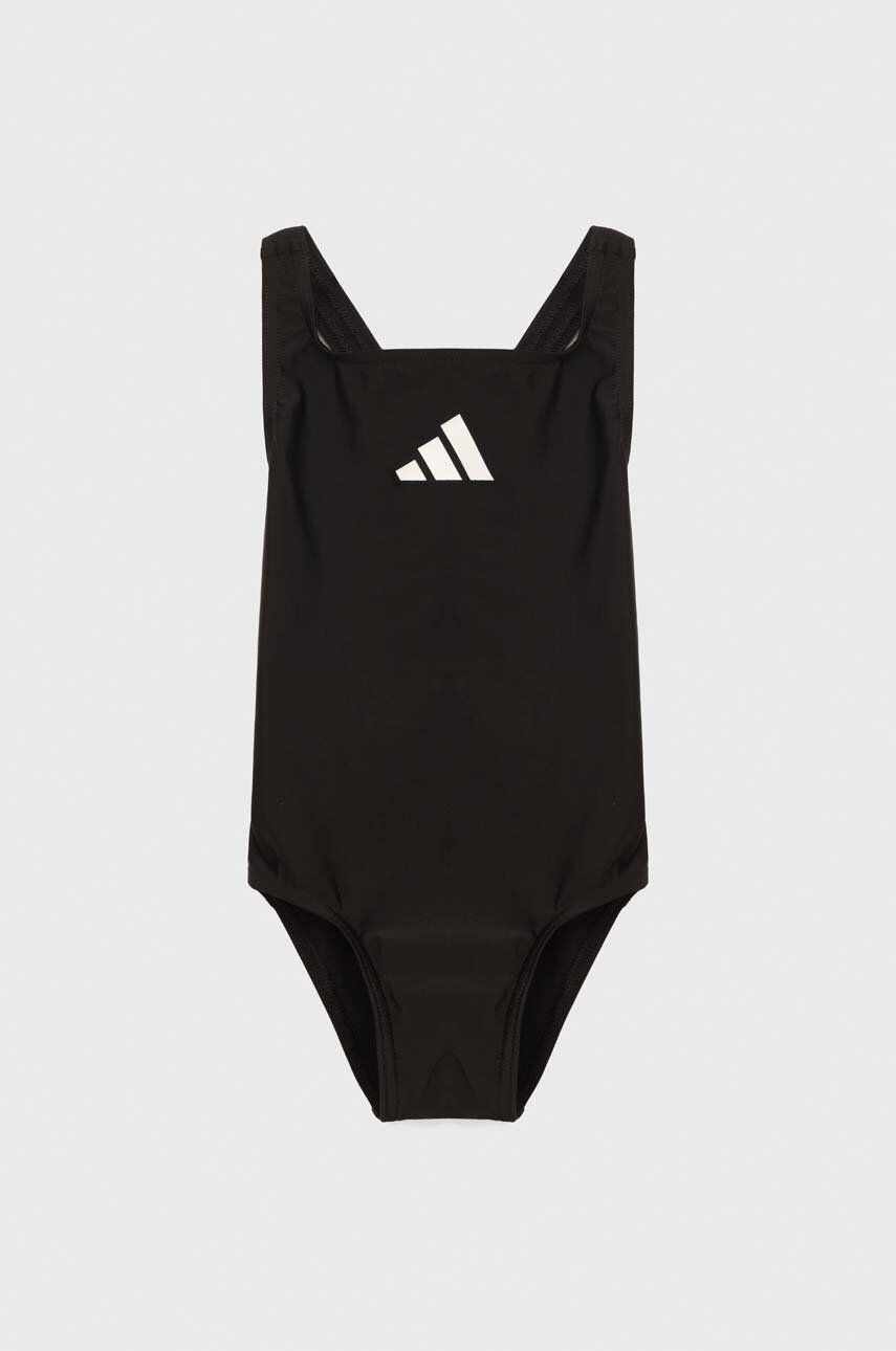 adidas Performance costum de baie dintr-o bucată pentru copii 3 BARS SOL ST culoarea negru