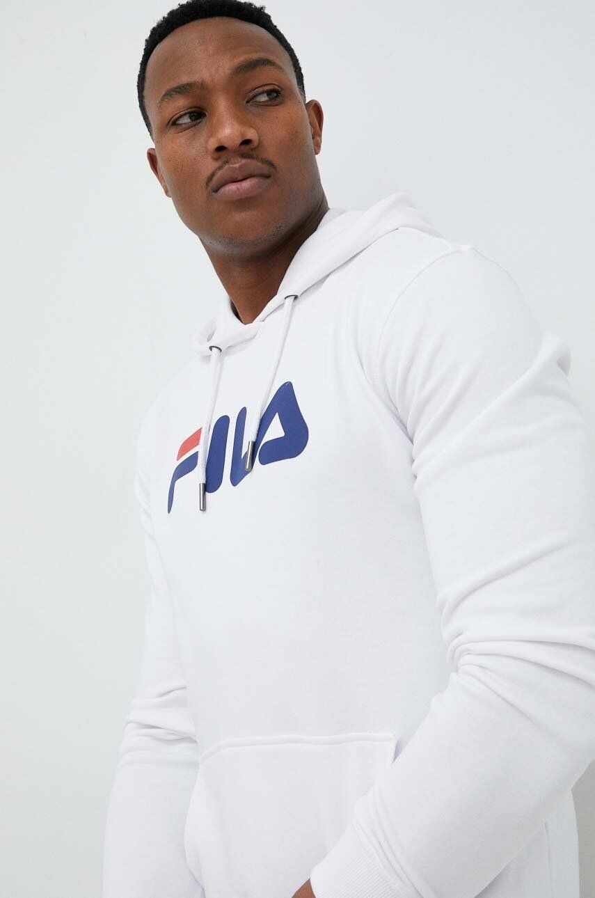 Fila bluza culoarea alb, cu glugă, cu imprimeu