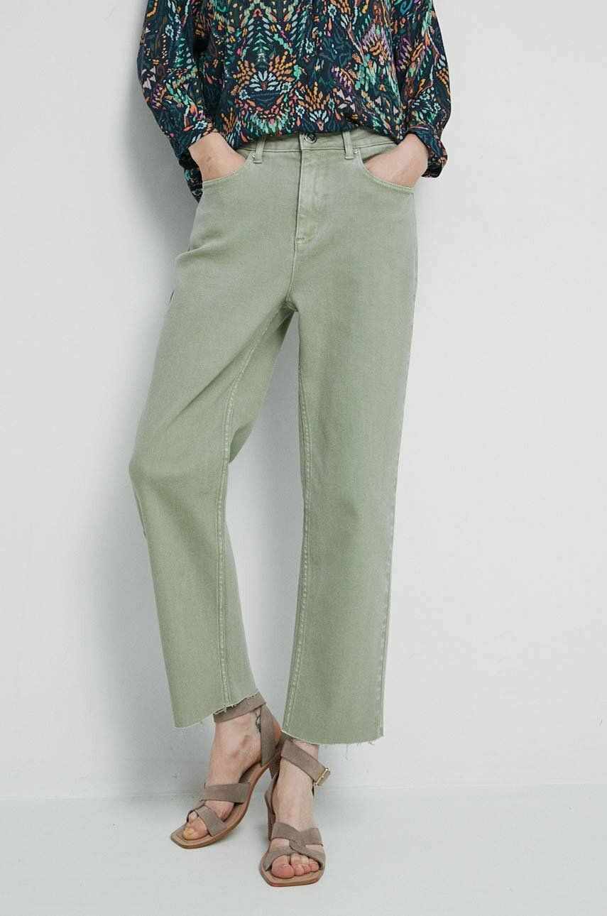 Medicine jeansi femei, culoarea verde