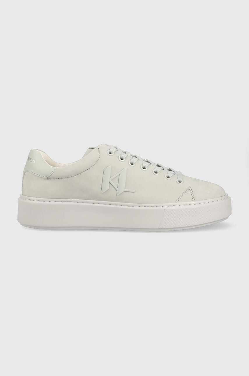 Karl Lagerfeld sneakers din piele MAXI KUP culoarea gri, KL52217
