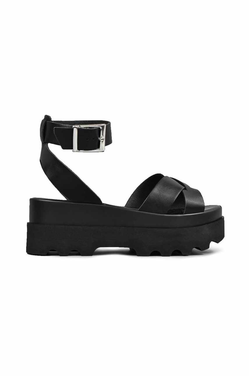 Altercore sandale Zoe femei, culoarea negru, cu platforma