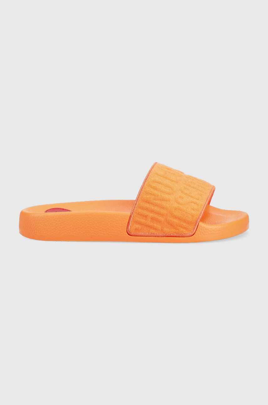 Love Moschino papuci Sabotd Pool 25 femei, culoarea portocaliu, JA28102G1G
