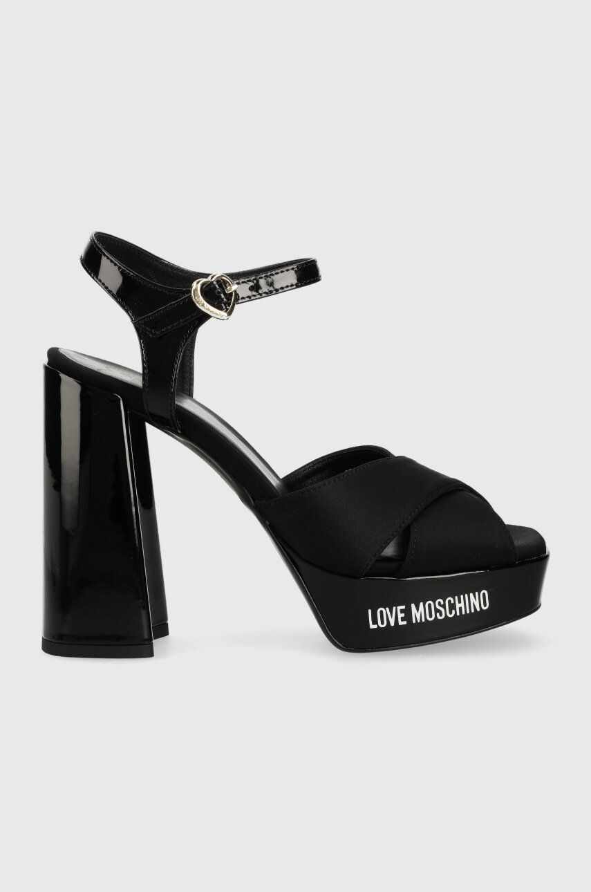 Love Moschino sandale San Lod Quadra 120 culoarea negru, JA1605CG1G