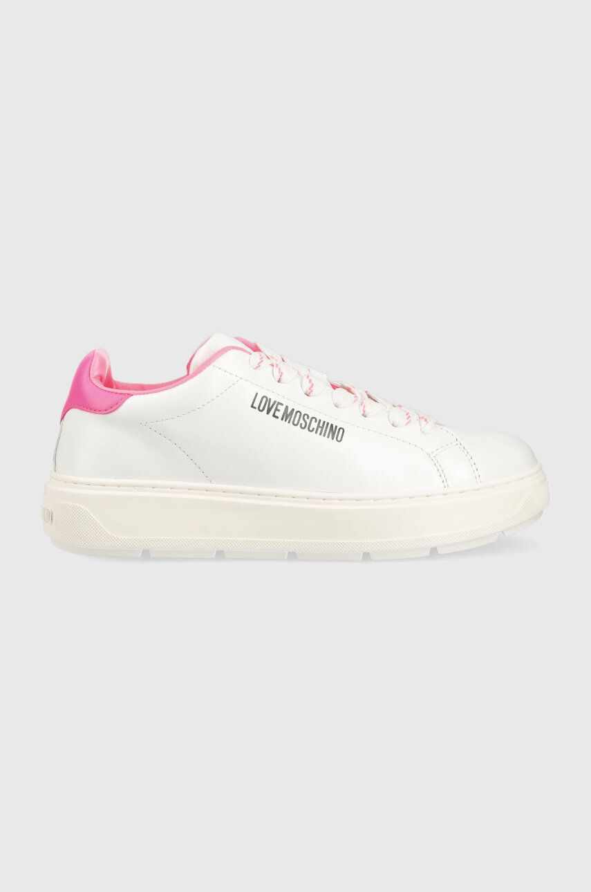 Love Moschino sneakers din piele Sneakerd Bold 40 culoarea alb, JA15374G1G