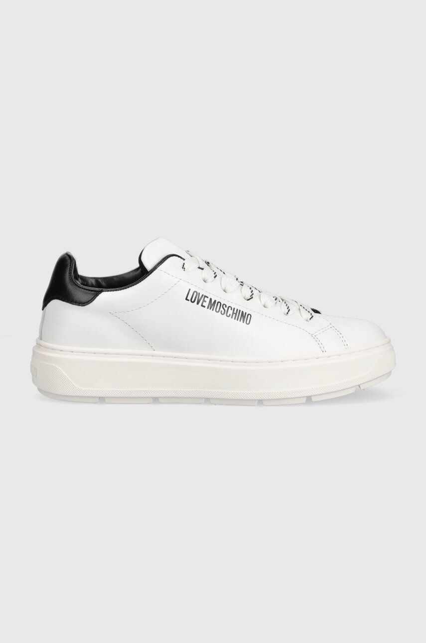 Love Moschino sneakers din piele Sneakerd Bold 40 culoarea alb, JA15374G1G