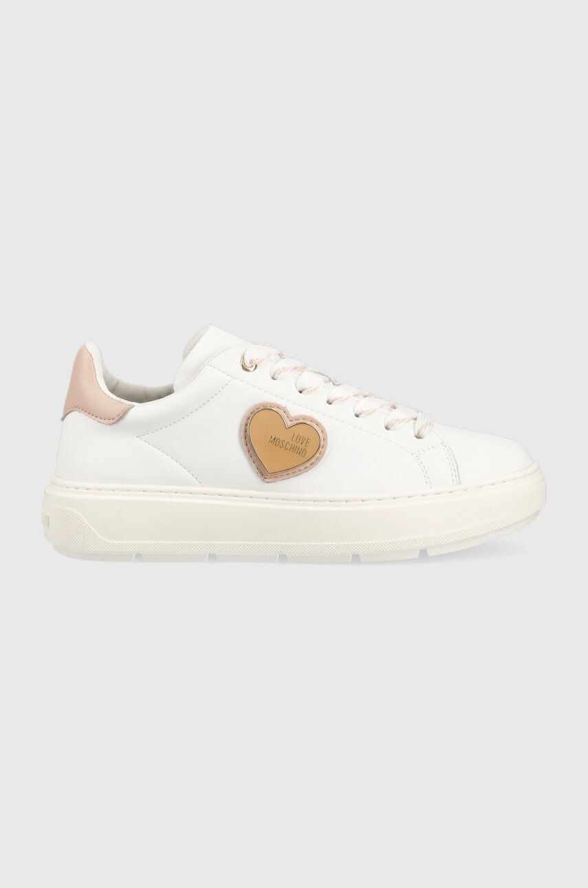 Love Moschino sneakers din piele Sneakerd Bold 40 culoarea alb, JA15384G1G