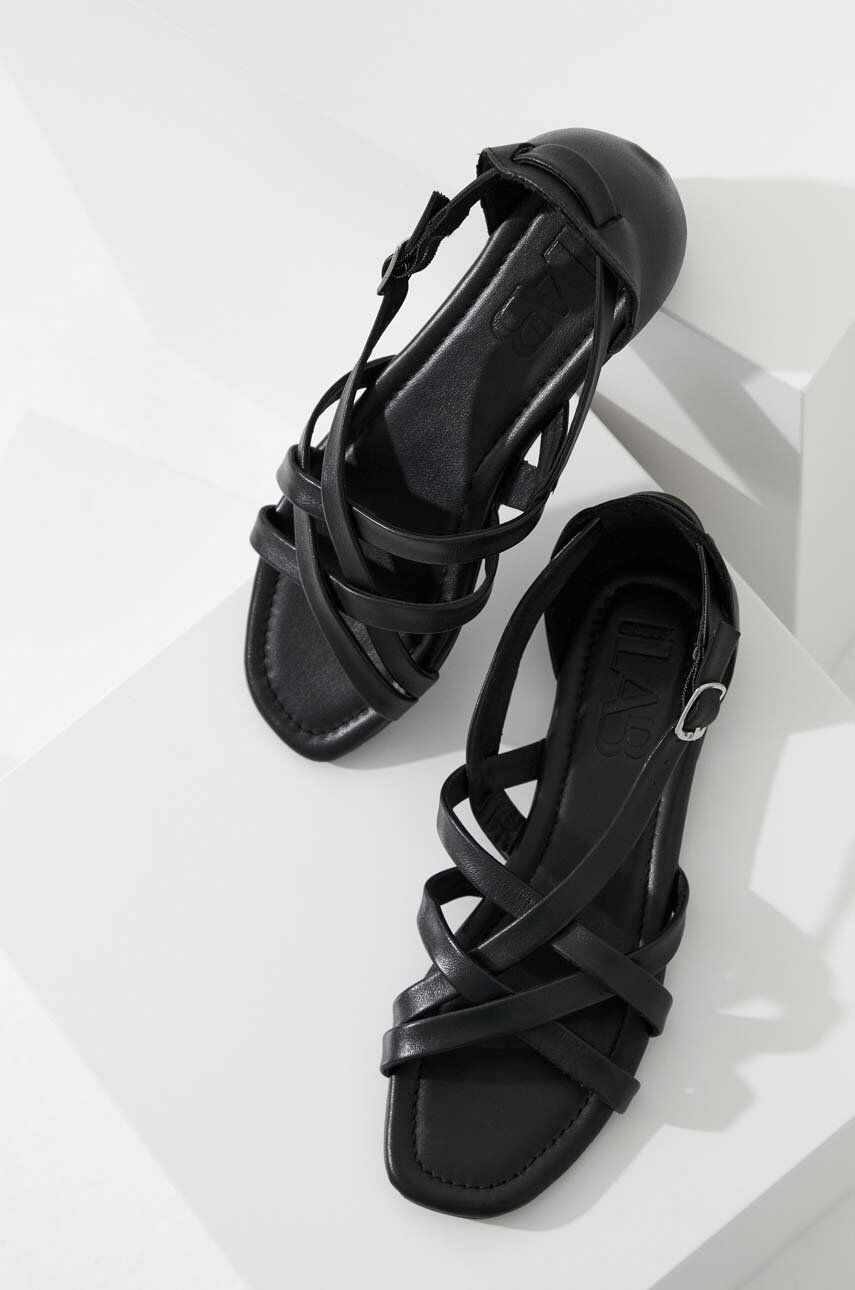 Answear Lab sandale de piele femei, culoarea negru