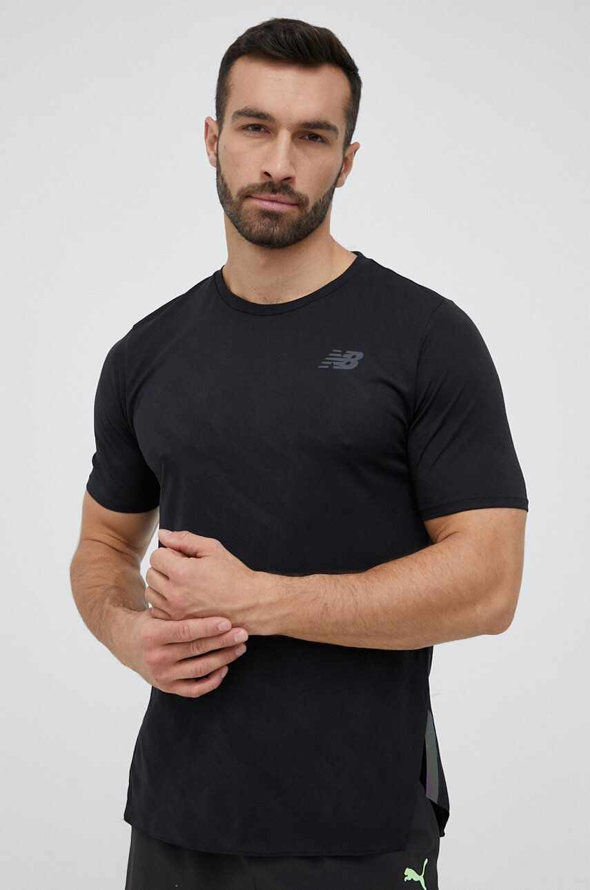 New Balance tricou de alergare Q Speed culoarea negru, neted