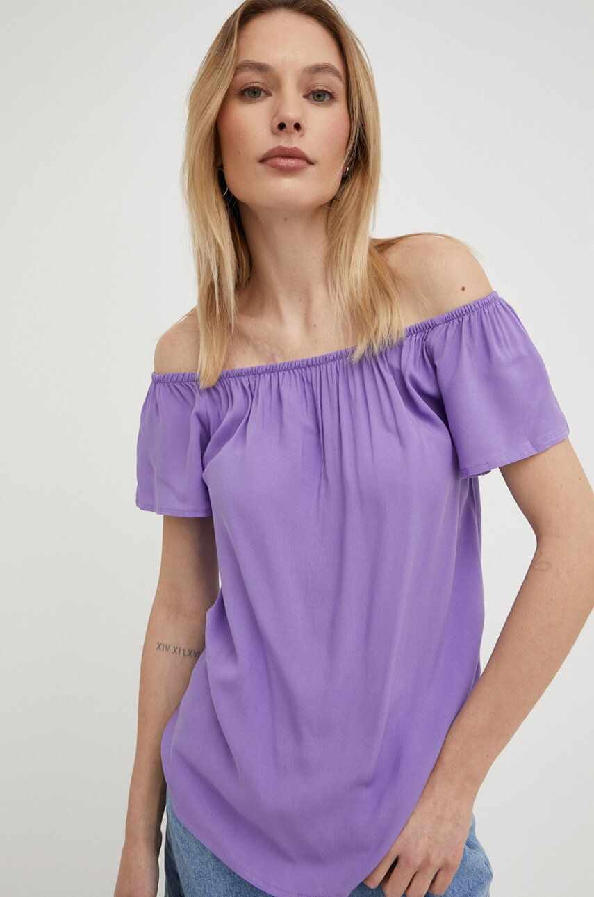 Answear Lab bluza femei, culoarea violet, neted