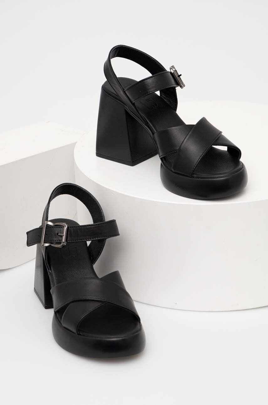 Answear Lab sandale de piele x colecția limitată SISTERHOOD culoarea negru